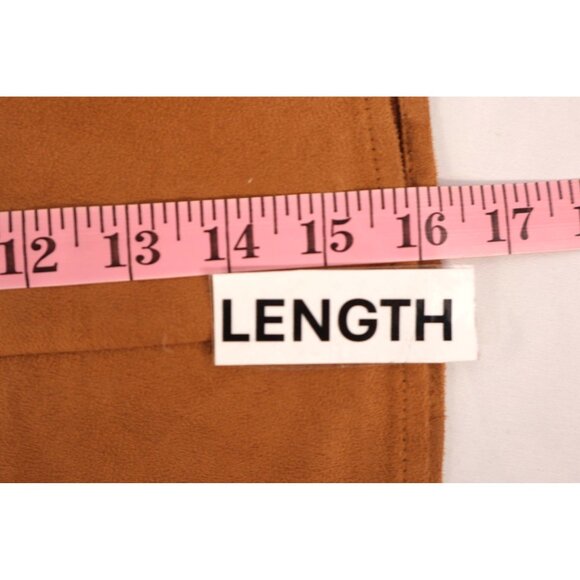 Forever 21‎ Women's suede A-Line Mini Skirt with Front Zipper Size Large Brown - Picture 10 of 11